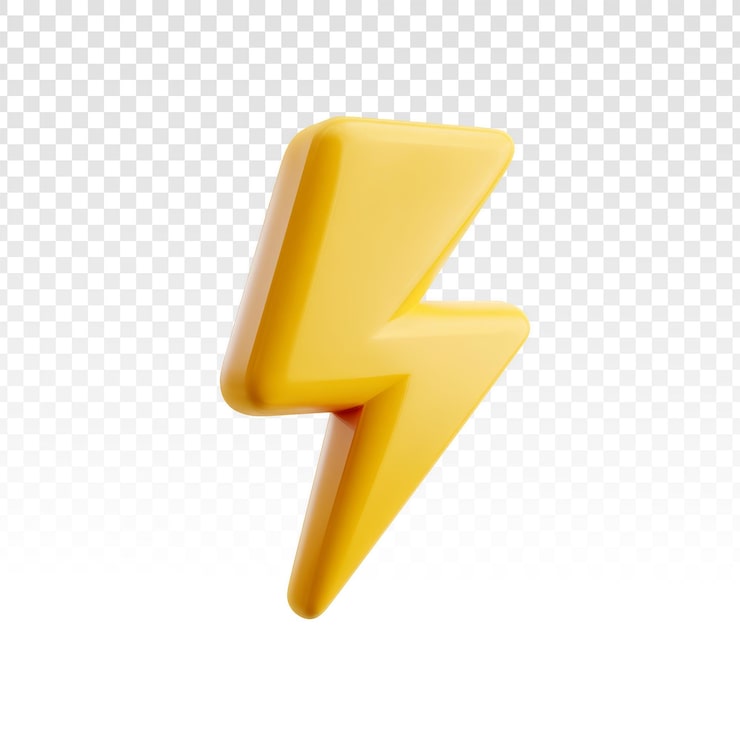 PSD grátis ícone de relâmpago amarelo 3d