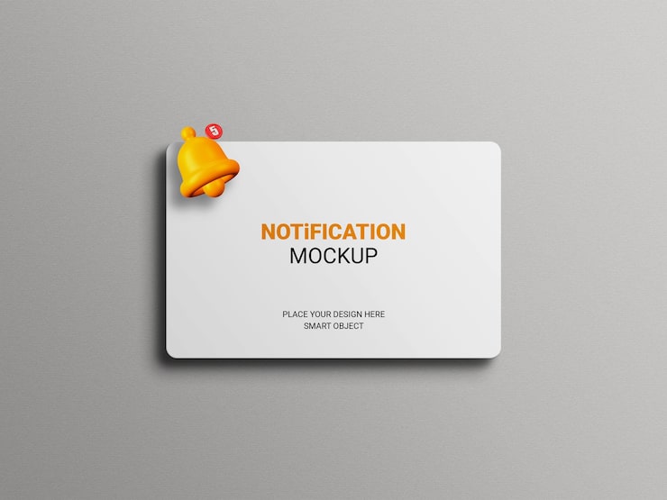 PSD grátis maquete de notificação