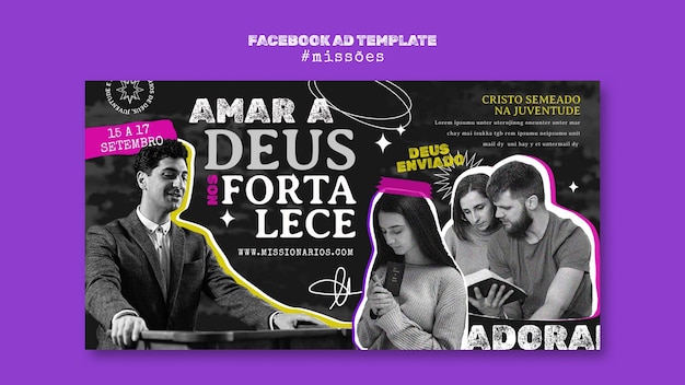 PSD grátis missoes modelo de anúncio do facebook