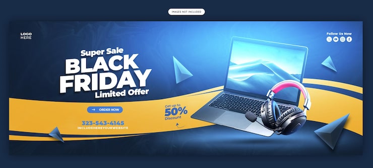 PSD grátis modelo de banner de capa do facebook da super venda da sexta-feira negra