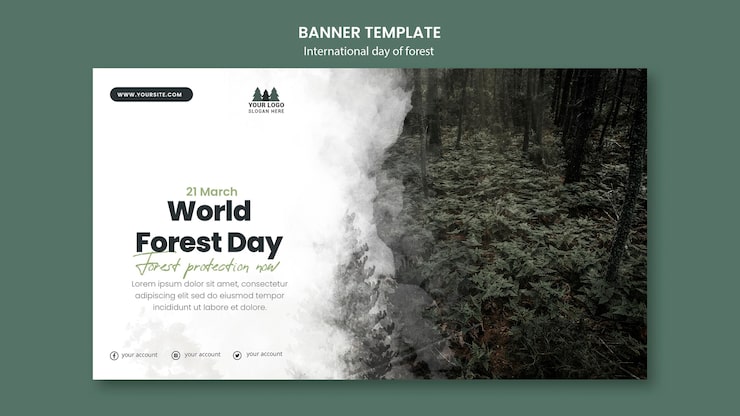 PSD grátis modelo de banner do dia mundial da floresta
