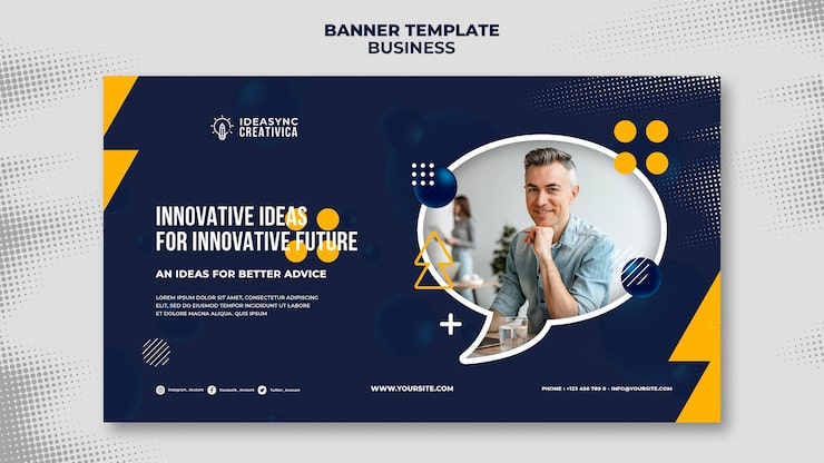PSD grátis modelo de banner horizontal para negócios