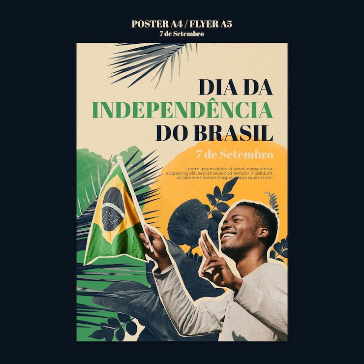 PSD grátis modelo de cartaz de comemoração de 7 de setembro
