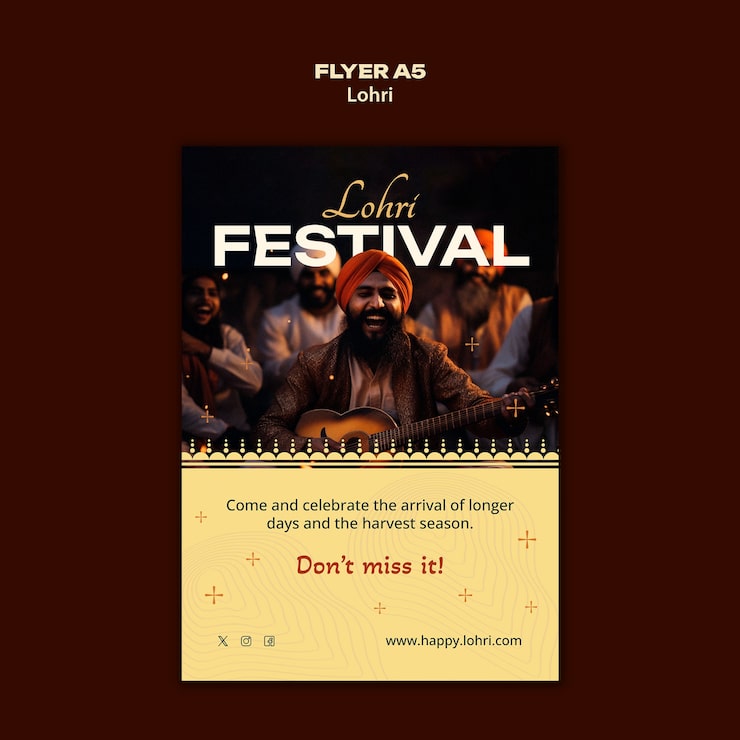 PSD grátis modelo de celebração do festival de lohri