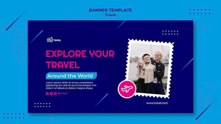 PSD grátis modelo de design de banner para viagens