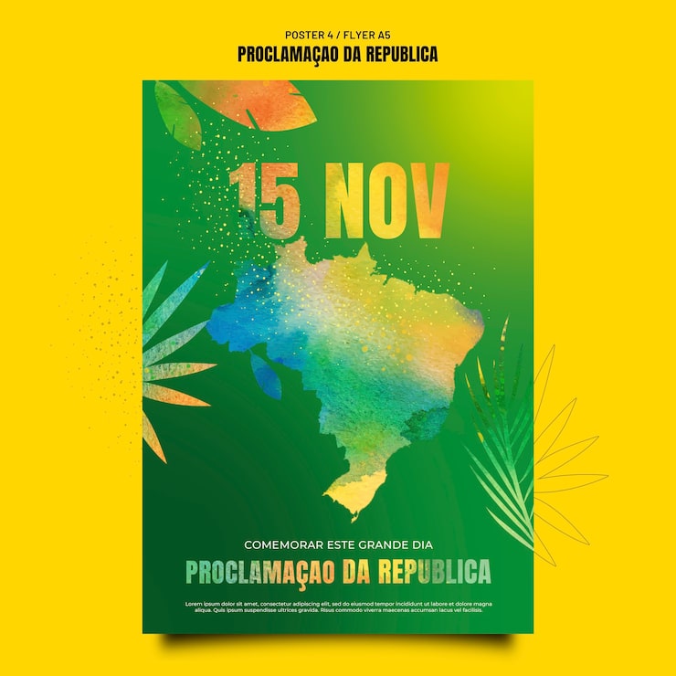 PSD grátis modelo de design de design plano do dia da independência do brasil