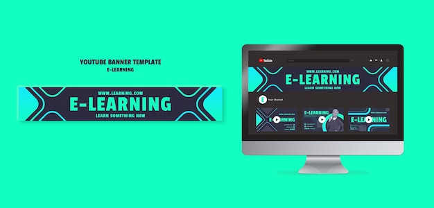 PSD grátis modelo de design de e-learning