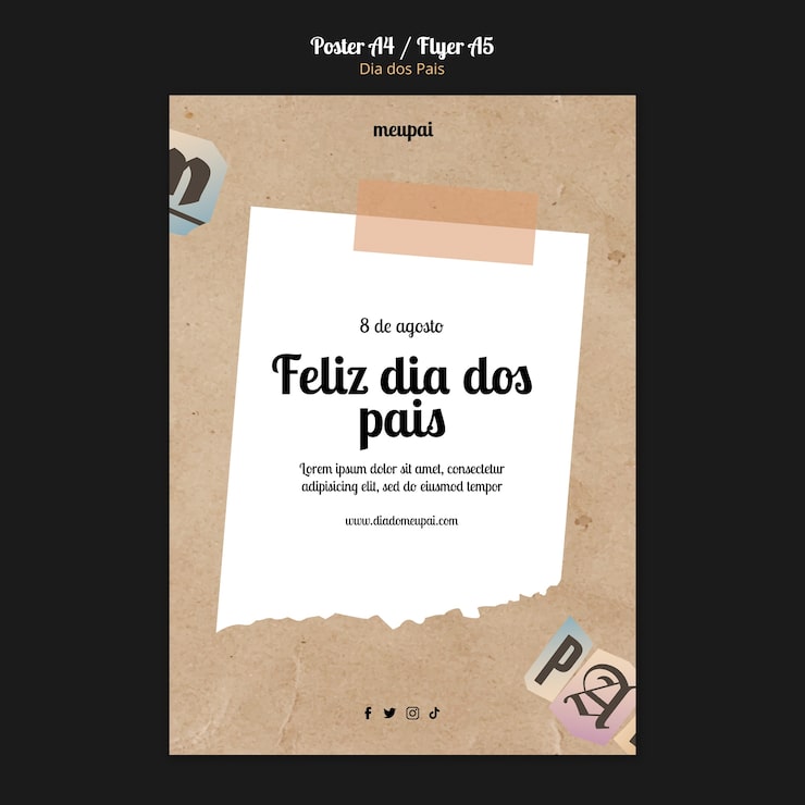 PSD grátis modelo de dia dos pais de design plano