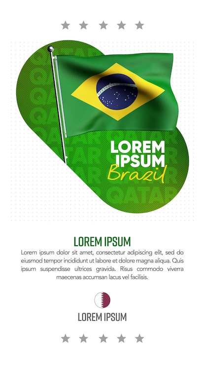PSD grátis modelo de histórias de mídia social qatar 2022 brasil