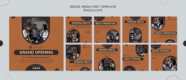 PSD grátis modelo de postagem em mídia social de restaurante
