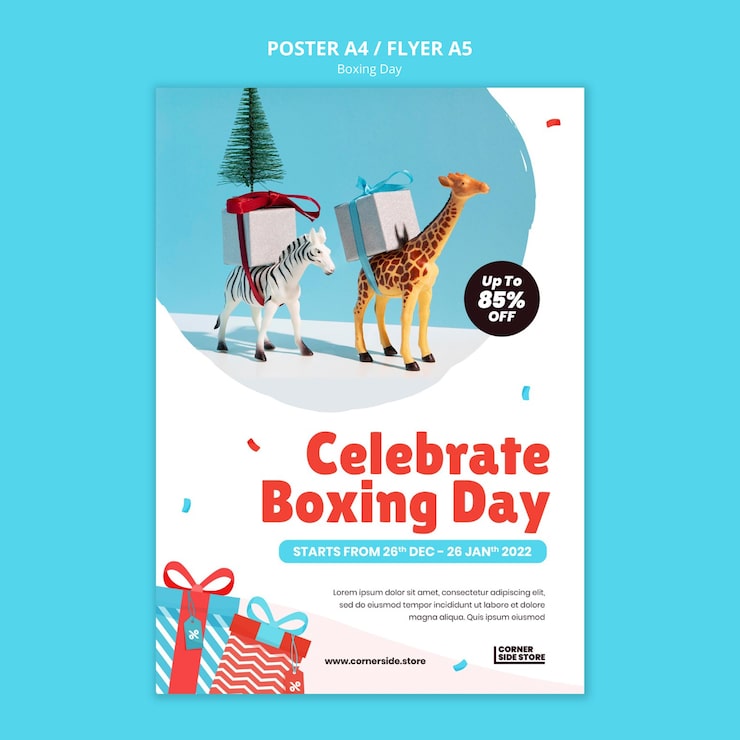 PSD grátis modelo de pôster de comemoração do boxing day