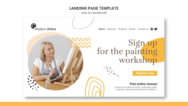 PSD grátis modelo de web de artes e artesanato