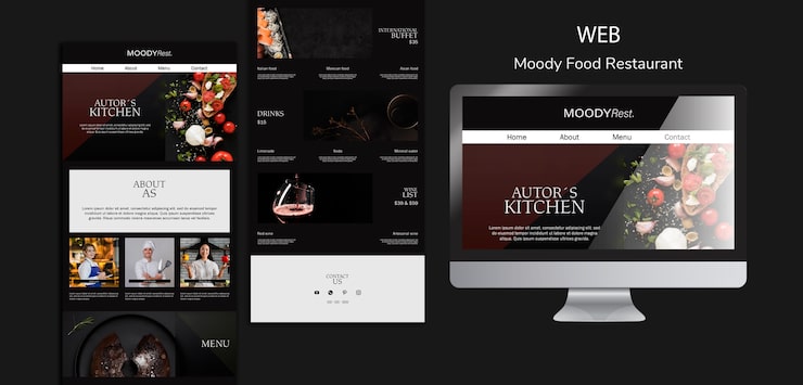 PSD grátis modelo de web de restaurante de comida temperamental
