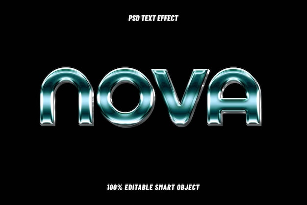 PSD grátis nova editable chrome e silver estilo de texto