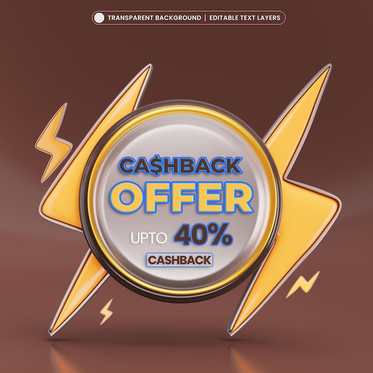PSD grátis oferta de dinheiro de volta banner de promoção de pós-venda 3d com texto editável