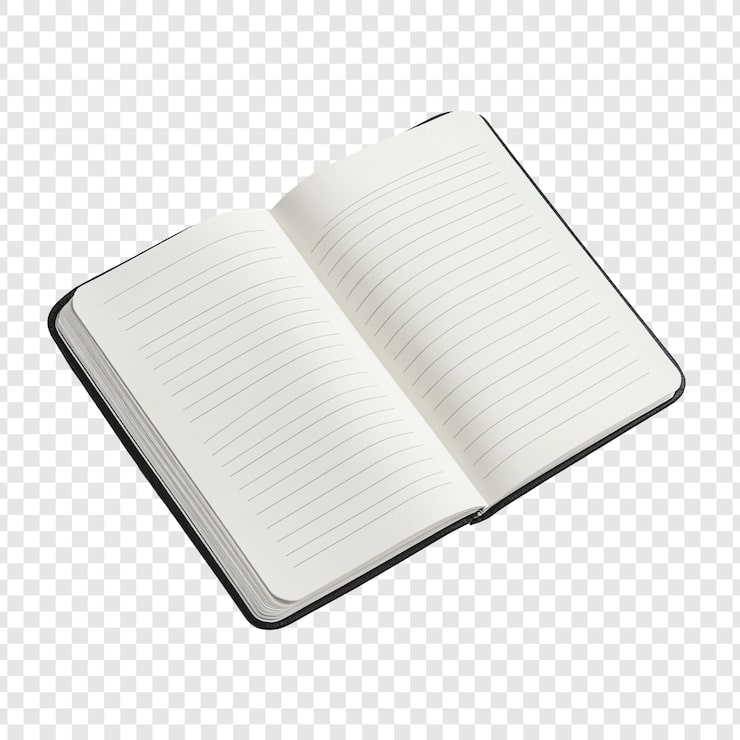PSD grátis open notebook mockup páginas em branco preparadas para as suas ideias