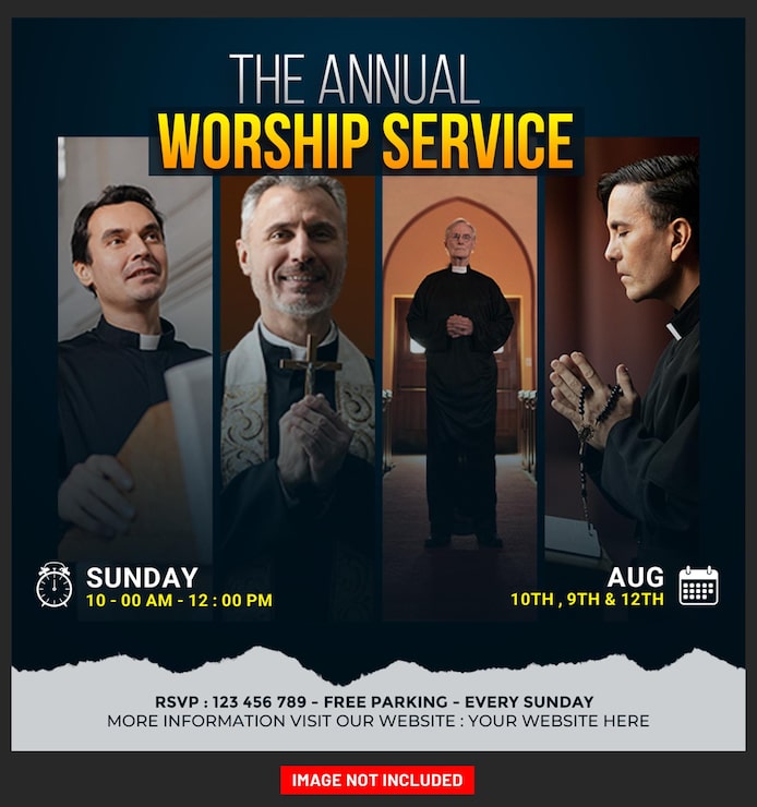 PSD grátis panfleto de promoção de evento de culto anual
