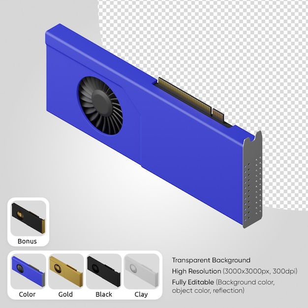 PSD grátis placa de gpu 3d