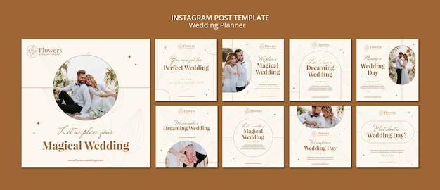 PSD grátis postagem do instagram do planejador de casamento