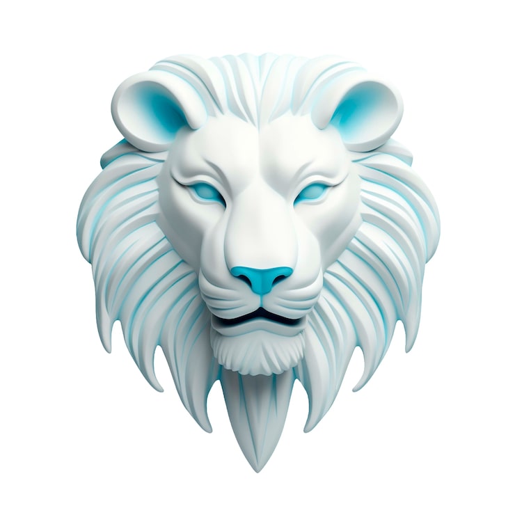PSD grátis renderização 3d de leão isolado