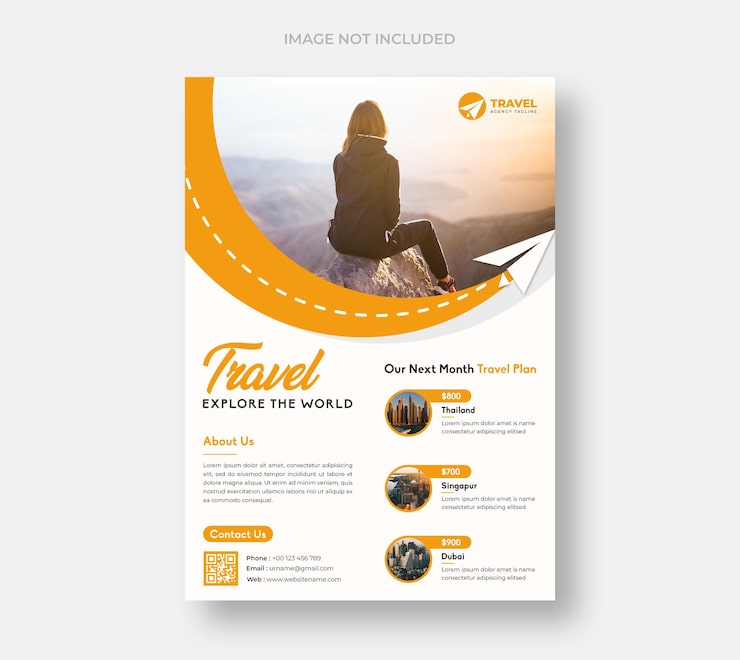 PSD grátis travel tour flyer  template