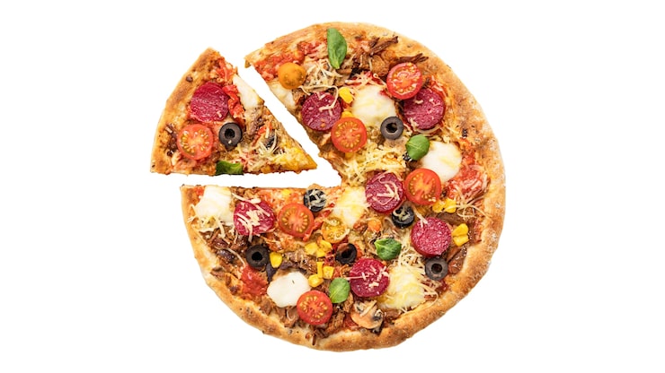 PSD grátis vista de cima sobre a pizza isolada