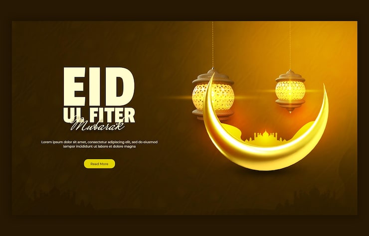 Miễn phí PSD banner web hoặc mẫu nền eid mubarak và eid ul fitr