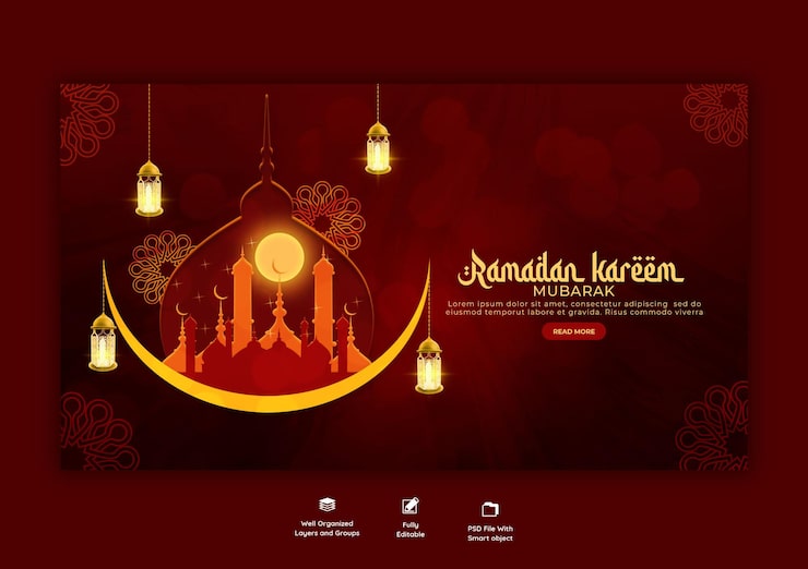 Miễn phí PSD banner web ramadan kareem, lễ hội hồi giáo truyền thống