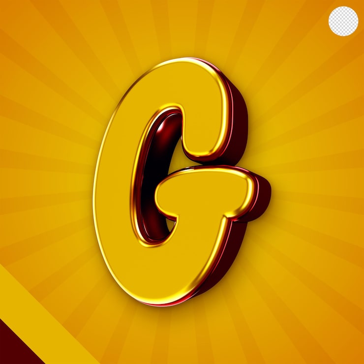 Miễn phí PSD chữ g 3d màu vàng bóng