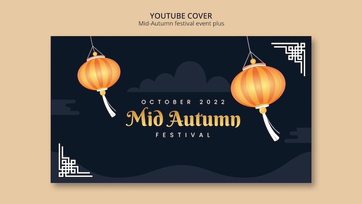 Miễn phí PSD mẫu ảnh bìa youtube cho tết trung thu