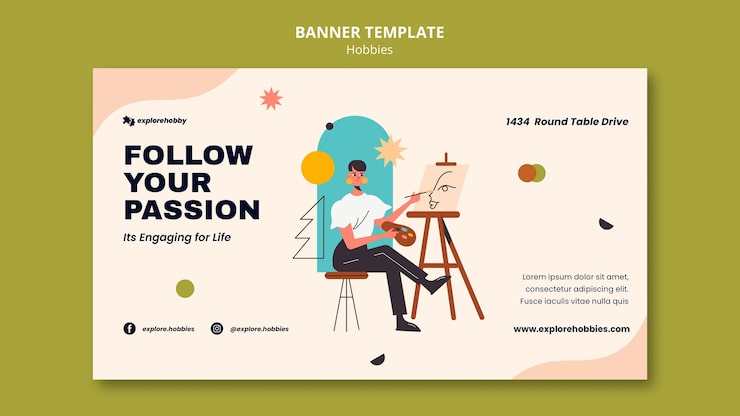 Miễn phí PSD mẫu banner cho sở thích và đam mê