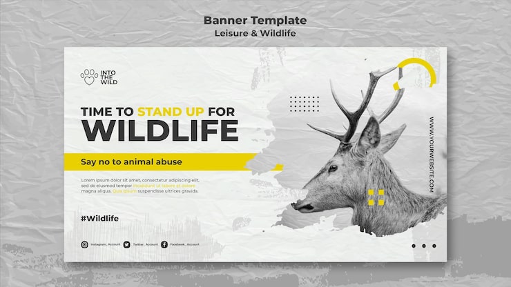 Miễn phí PSD mẫu banner để bảo vệ động vật hoang dã và môi trường