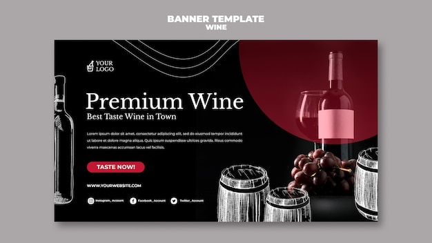 Miễn phí PSD mẫu banner thử rượu vang