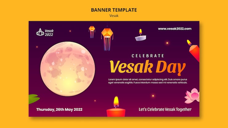 Miễn phí PSD mẫu banner vesak gradient