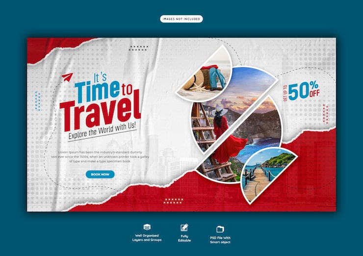 Miễn phí PSD mẫu banner web du lịch