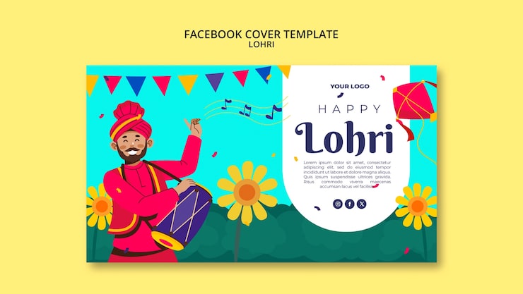 Miễn phí PSD mẫu bìa facebook mừng lễ hội lohri