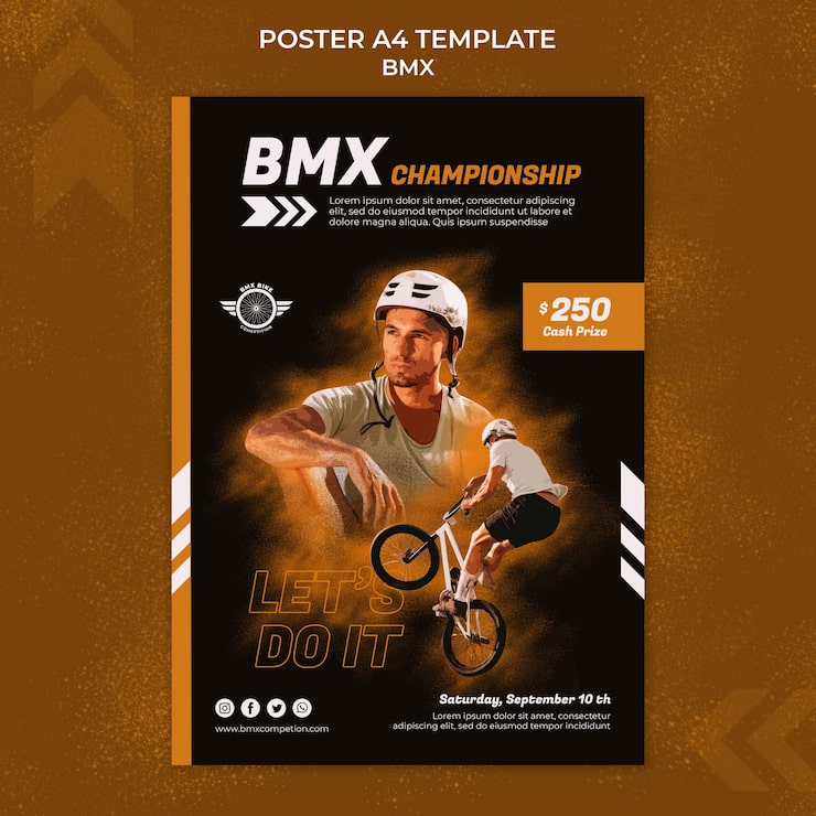 Miễn phí PSD mẫu in bmx có ảnh