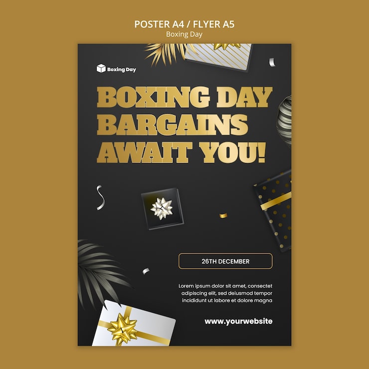 Miễn phí PSD mẫu poster boxing day