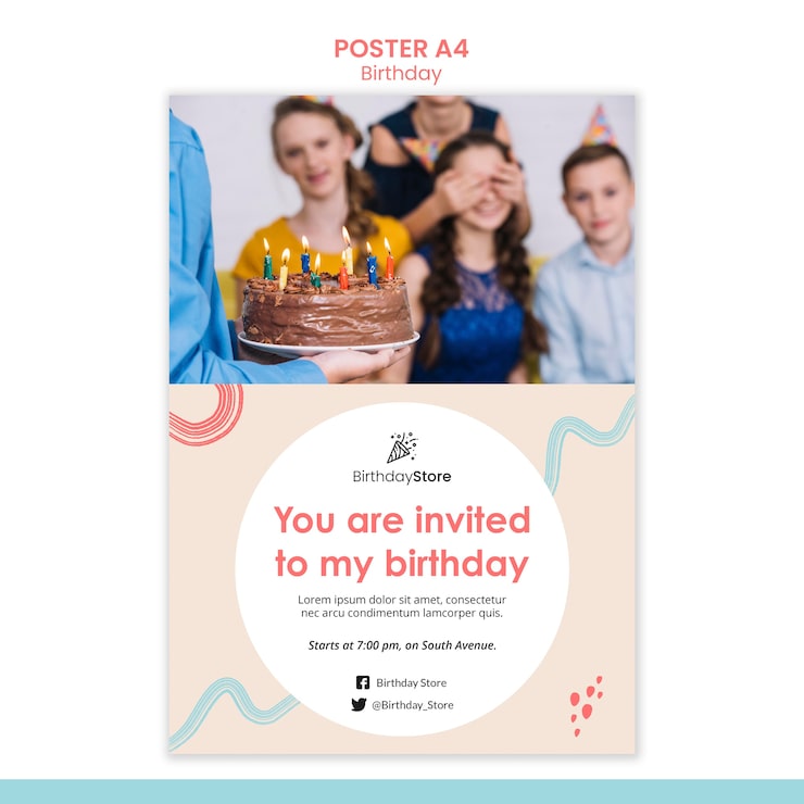 Miễn phí PSD mẫu poster sinh nhật