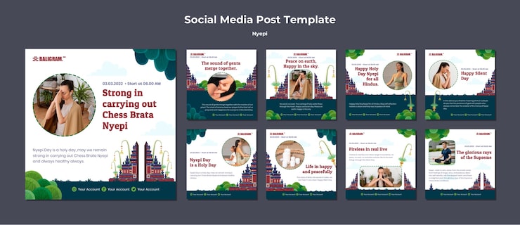 Miễn phí PSD mẫu thiết kế phẳng nyepi
