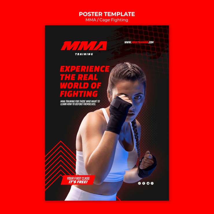 Miễn phí PSD mẫu thiết kế template thể thao mma