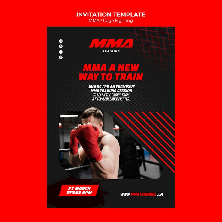 Miễn phí PSD mẫu thiết kế template thể thao mma