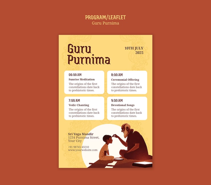 Miễn phí PSD mẫu tờ rơi chương trình guru purnima