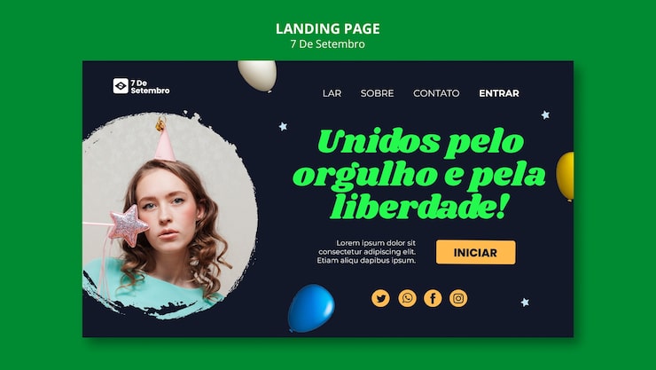 Miễn phí PSD mẫu trang đích cho lễ kỷ niệm ngày độc lập brazil