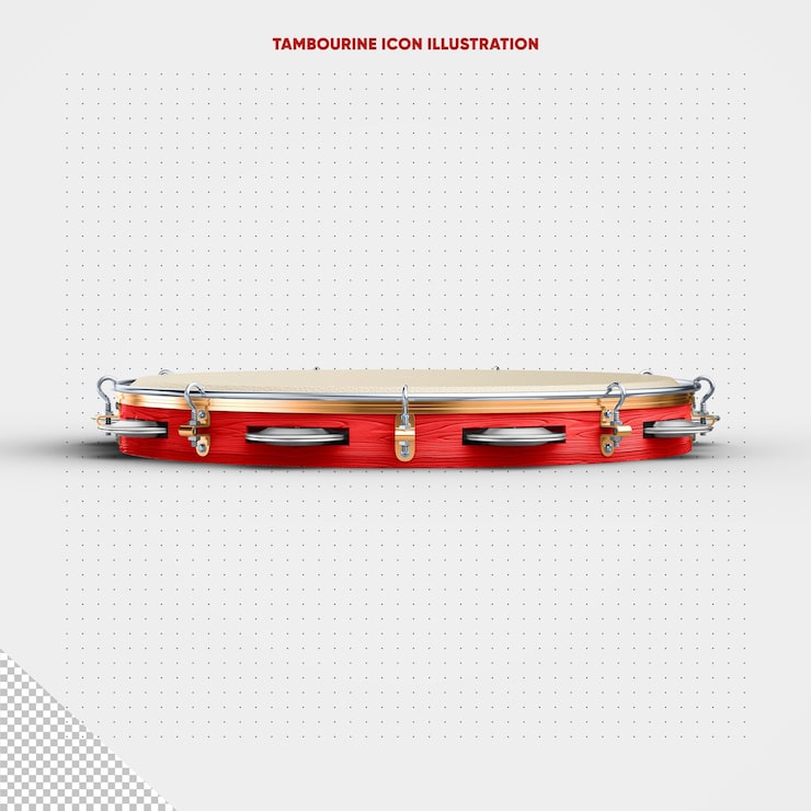 Miễn phí PSD tambourine thực tế màu đỏ trong nền
