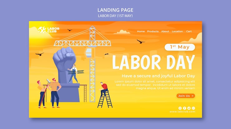 Miễn phí PSD thiết kế mẫu banner ngày lao động gradient