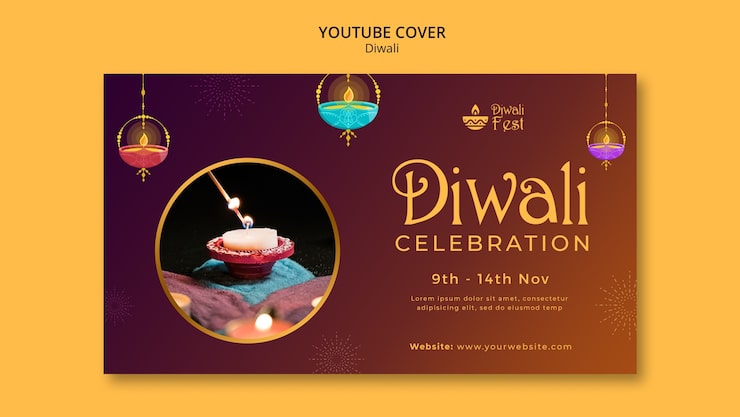 Miễn phí PSD thiết kế mẫu diwali gradient