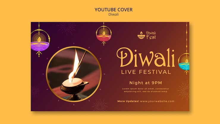 Miễn phí PSD thiết kế mẫu diwali gradient