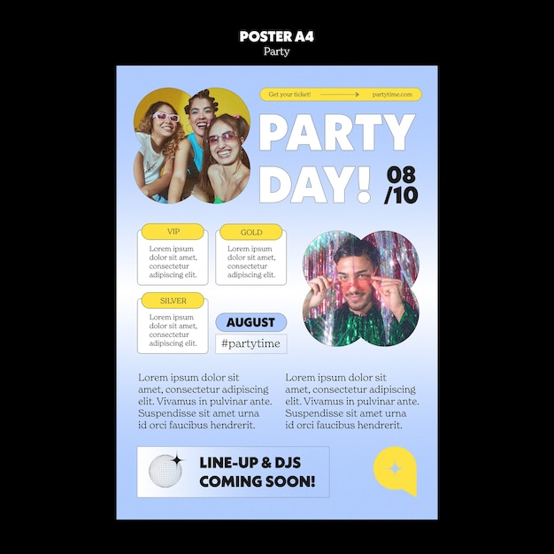 Miễn phí PSD thiết kế mẫu tiệc tùng gradient