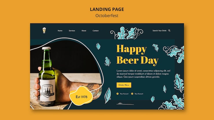 Miễn phí PSD trang đích lễ hội oktoberfest